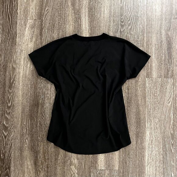 EUC Athleta Black Zephyr V-Neck Short Sleeve Top Size Small I Athleisure Sport - Picture 7 of 10